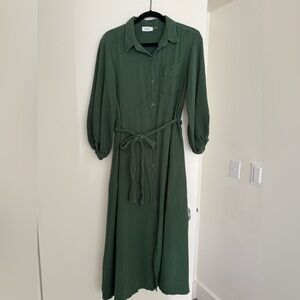 Cotton green maternity dress